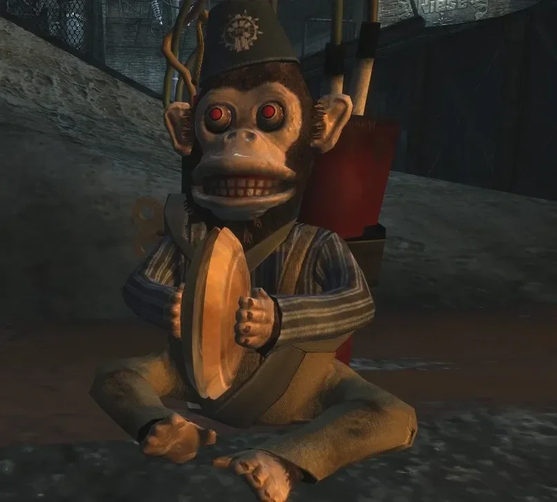 A Monkey Bomb with its cymbals on the factory floor, Der Riese, Call of Duty World at War Zombies