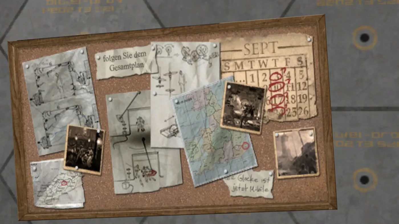 The noticeboard near Teleporter C with photos of a lighthouse and a ship, Der Riese, Call of Duty World at War Zombies