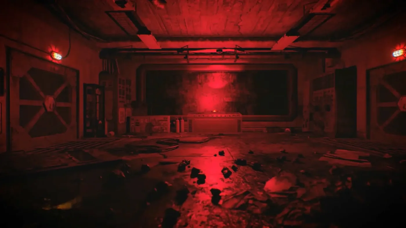 The Main Power room of the facility in red emergency light, Die Maschine, Call of Duty Black Ops Cold War Zombies
