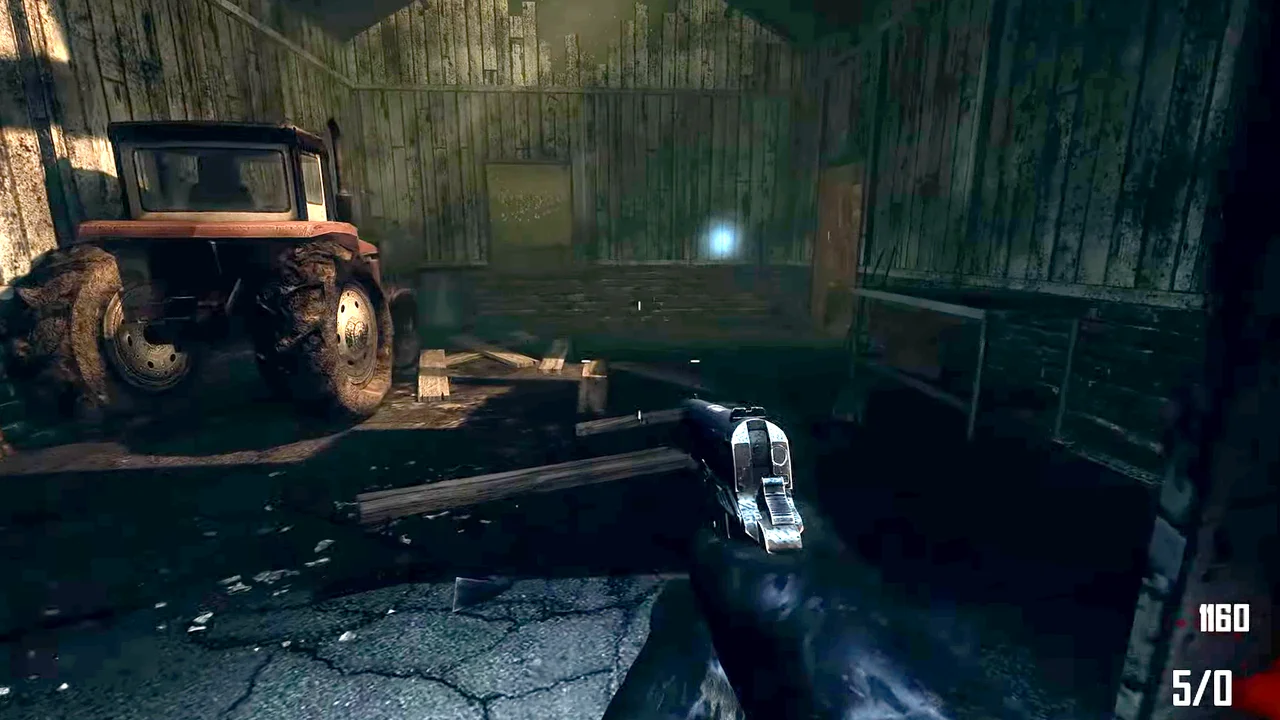 The old tractor inside the shed between the barn and the farmhouse in Farm, Call of Duty Black Ops II Zombies