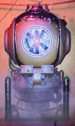An Aether Collector glowing blue and purple, Firebase Z, Call of Duty Black Ops Cold War Zombies