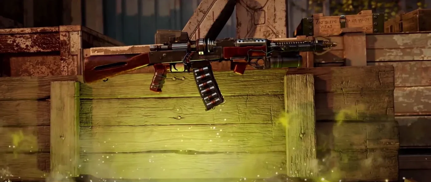 The RAI K-84 floating above the Mystery Box, Firebase Z, Call of Duty Black Ops Cold War Zombies