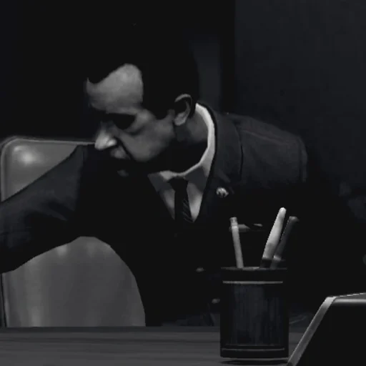 Richard Nixon at the conference table in the opening cutscene of Five, Call of Duty Black Ops Zombies