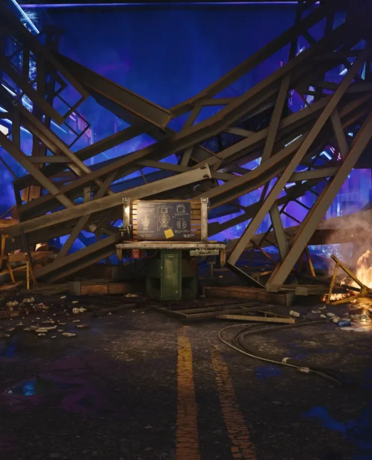 The workbench of the Aetherium Neutralizer on Main Street, Forsaken, Call of Duty Black Ops Cold War Zombies