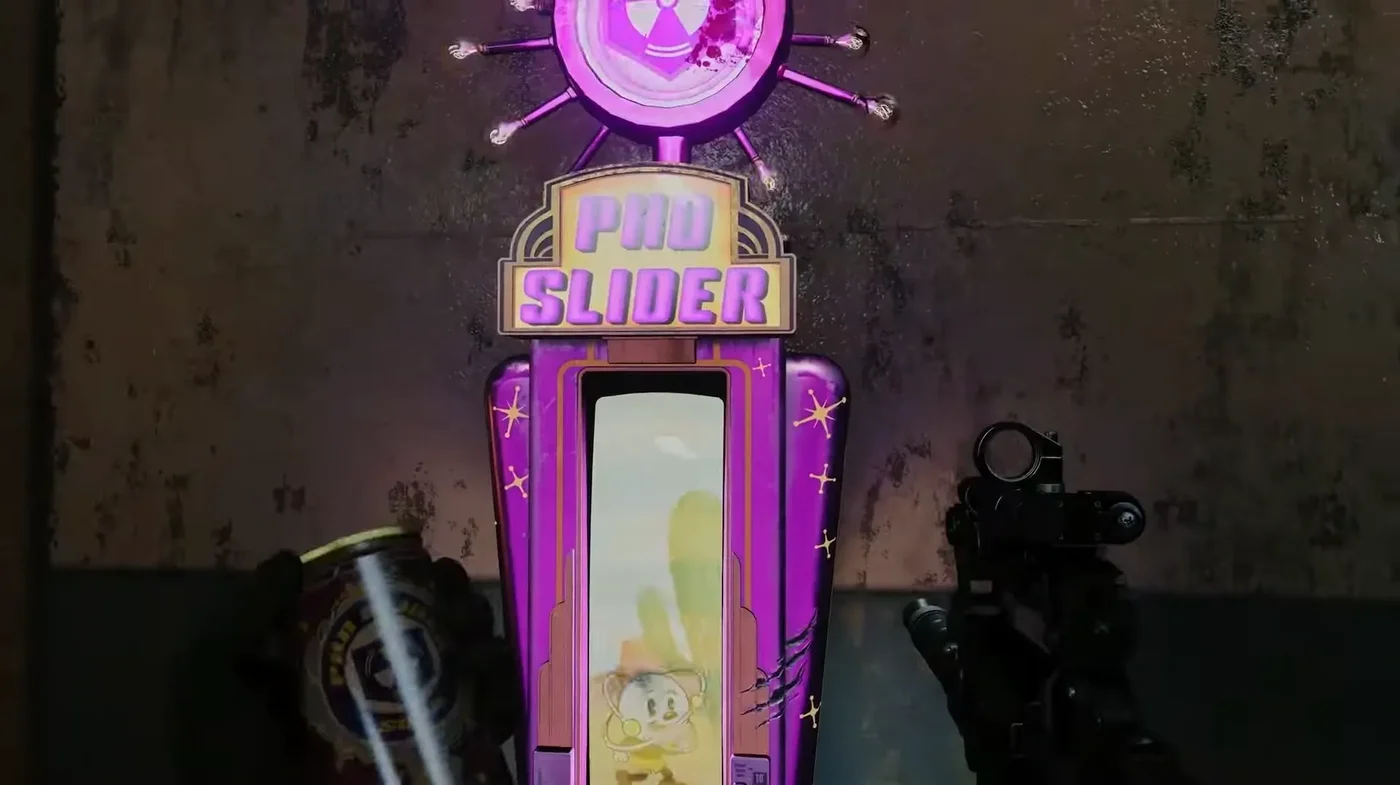 The purple PhD Slider machine in the Observation Tower, Forsaken trailer, Forsaken, Call of Duty Black Ops Cold War Zombies