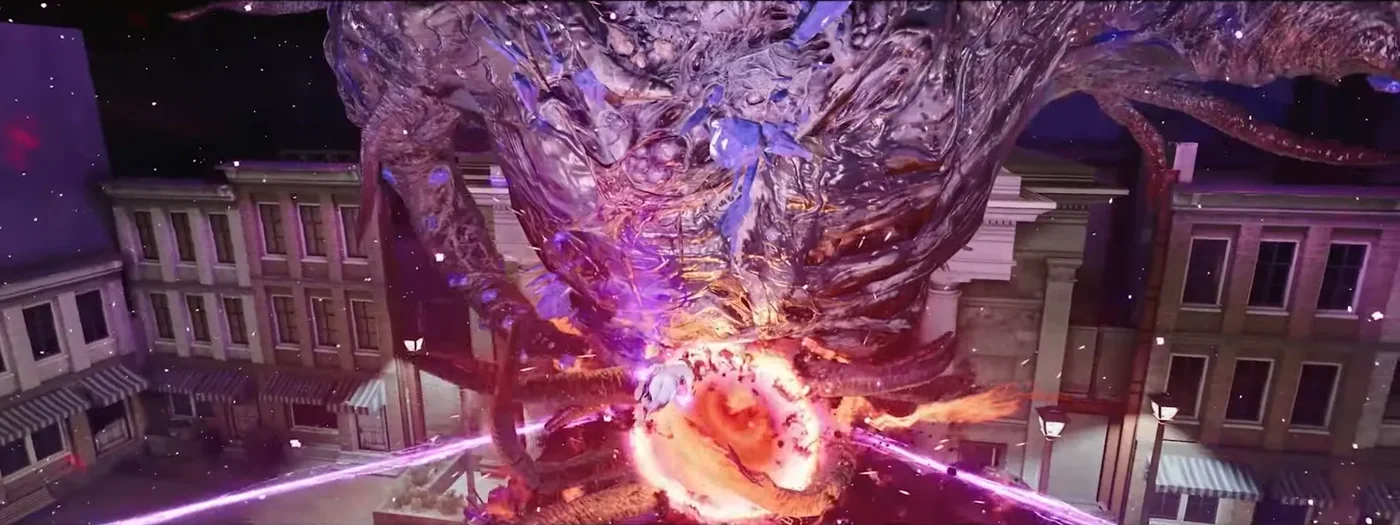 The Forsaken caught in a vortex of purple crystal above the Town Square, ending cutscene, Forsaken, Call of Duty Black Ops Cold War Zombies