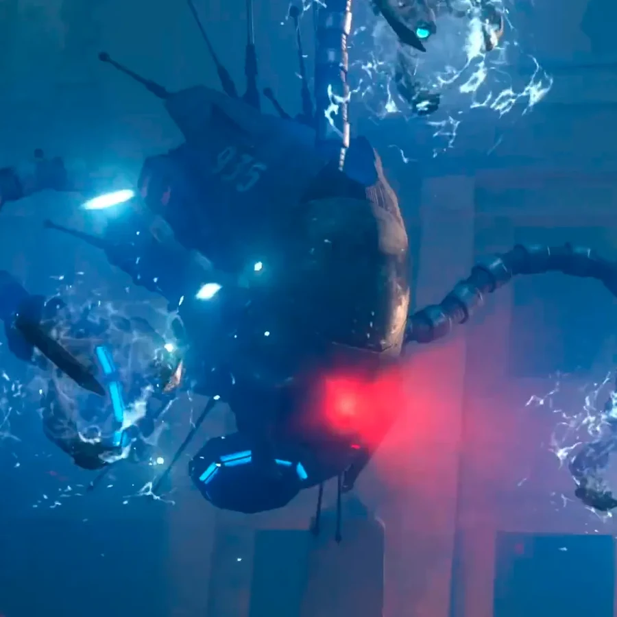 A Valkyrie Drone glowing blue with electricity, Gorod Krovi, Call of Duty Black Ops III Zombies