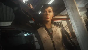 Official art of the Burgertown Escort Service achievement, Lilith holding her gun, Infection, Call of Duty Advanced Warfare Zombies