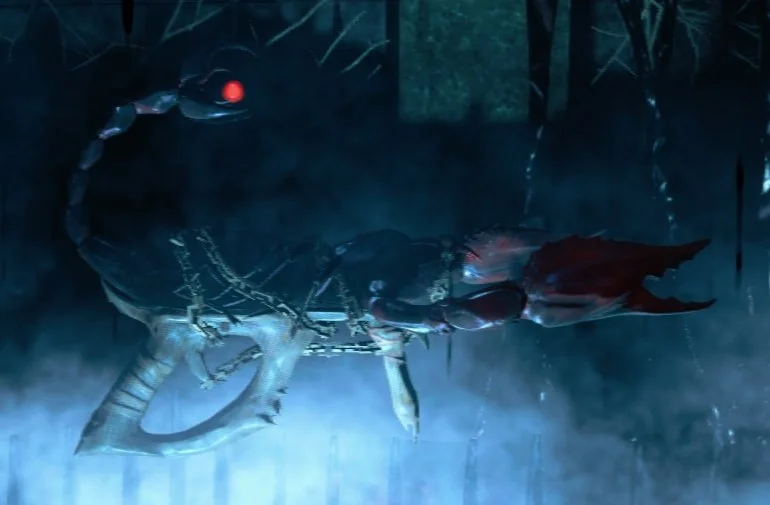 The Death of Orion, a scorpion chained to a weapon frame, render, IX, Call of Duty Black Ops 4 Zombies