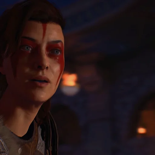 Scarlett Rhodes with red war paint on her face, IX, Call of Duty Black Ops 4 Zombies
