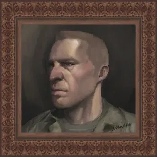 Painted portrait of "Tank" Dempsey hanging in Kino der Toten, Call of Duty Black Ops Zombies
