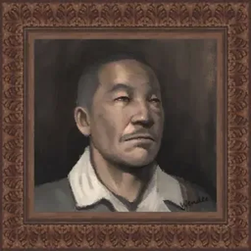 Painted portrait of Takeo Masaki hanging in Kino der Toten, Call of Duty Black Ops Zombies