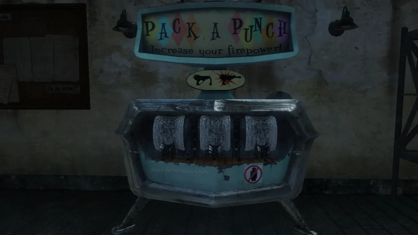 The Pack-a-Punch machine in the projector room of Kino der Toten, Call of Duty Black Ops Zombies