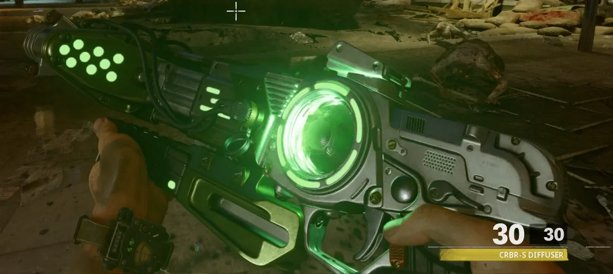 The CRBR-S Diffuser glowing green, first-person view, Mauer der Toten, Call of Duty Black Ops Cold War Zombies