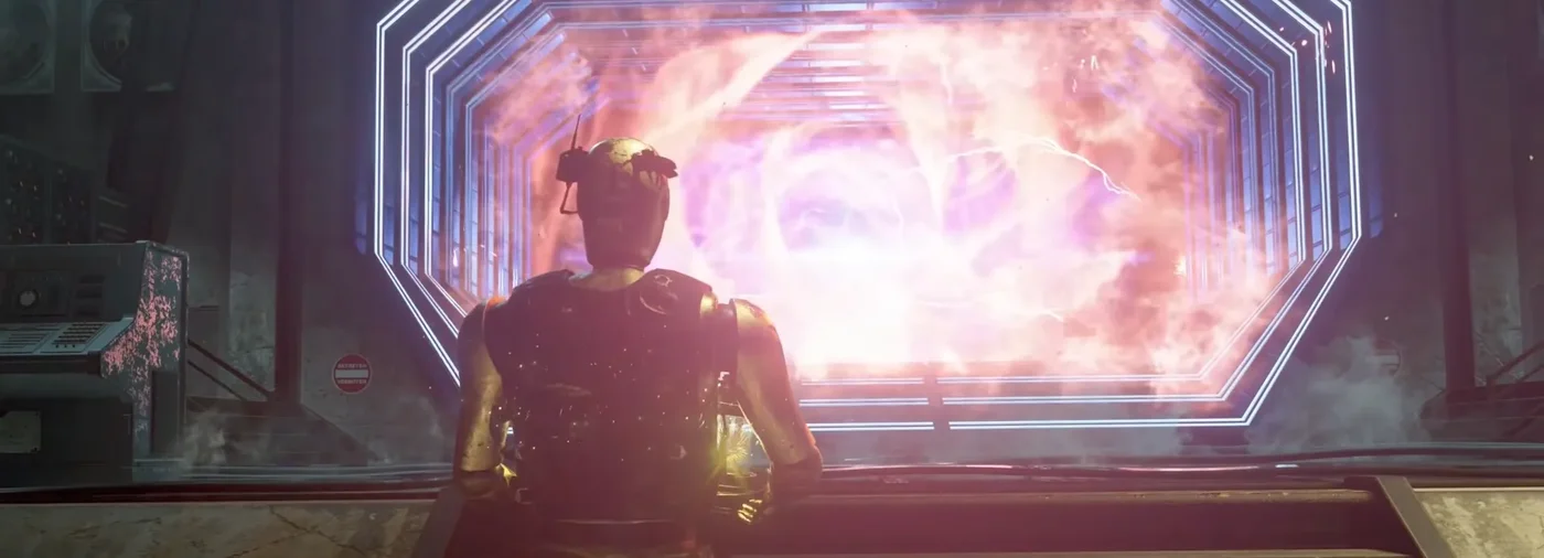 Klaus walking into the Dark Aether portal with the Inversion Warhead, ending cinematic, Mauer der Toten, Call of Duty Black Ops Cold War Zombies