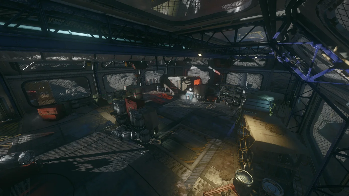 The Receiving Bay of Griffin Station, the room where the teleporter from Area 51 lands, Moon, Call of Duty Black Ops III Zombies