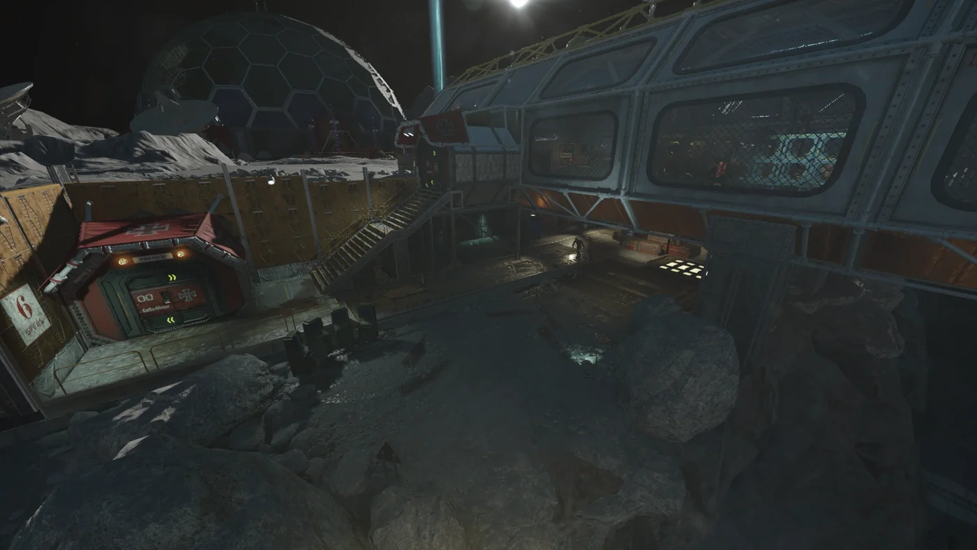 Outside the Receiving Bay, the four terminals of Samantha Says by the cliff, Moon, Call of Duty Black Ops III Zombies