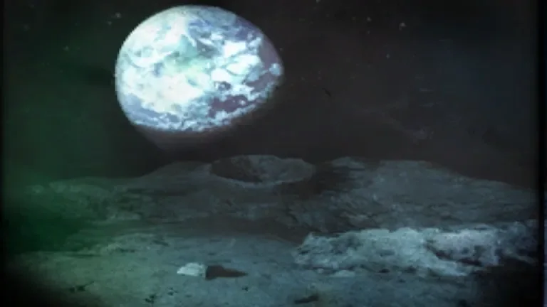 The Earth rising over the surface of the Moon, map selection image of Moon, Call of Duty Black Ops Zombies