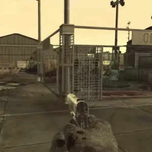 The Pack-a-Punch cage under its OBEY sign in Area 51, the start of Moon, Call of Duty Black Ops Zombies