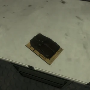 The Hacker device on its yellow card on a desk of the Laboratories in Moon, Call of Duty Black Ops Zombies