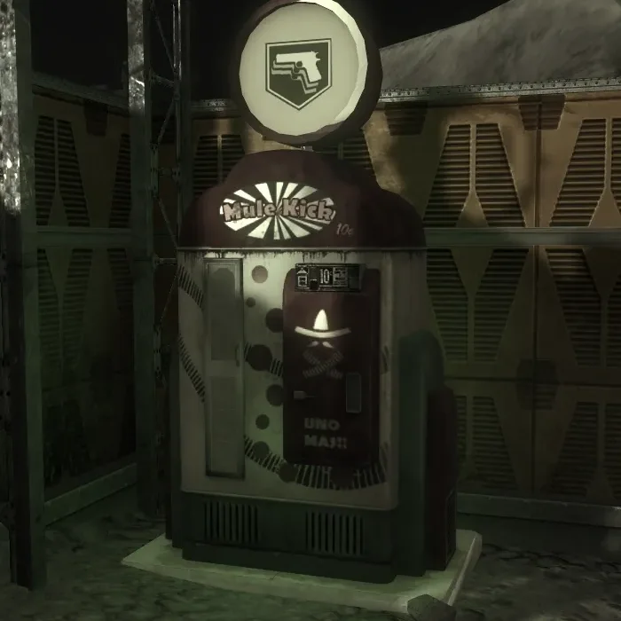 The Mule Kick perk machine standing outside on the Moon, Call of Duty Black Ops Zombies