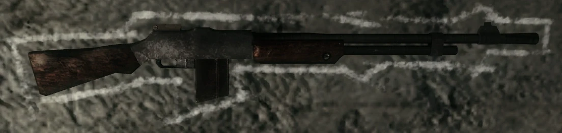 The BAR hanging in its chalk outline on a wall, Call of Duty Black Ops Zombies