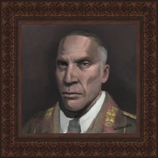 Portrait of Edward Richtofen in uniform, in a carved wooden frame, Call of Duty Black Ops Zombies