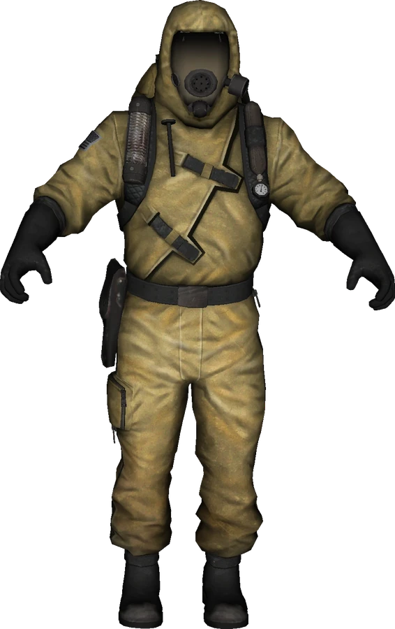 CDC agent in a yellow hazmat suit and gas mask, character model, Call of Duty Black Ops II Zombies