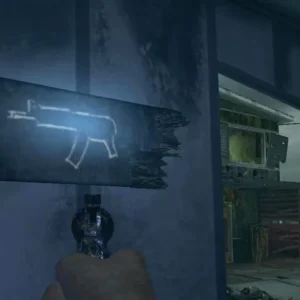 The AK-74u chalk on the wall inside the red truck in Nuketown Zombies, Call of Duty Black Ops II Zombies