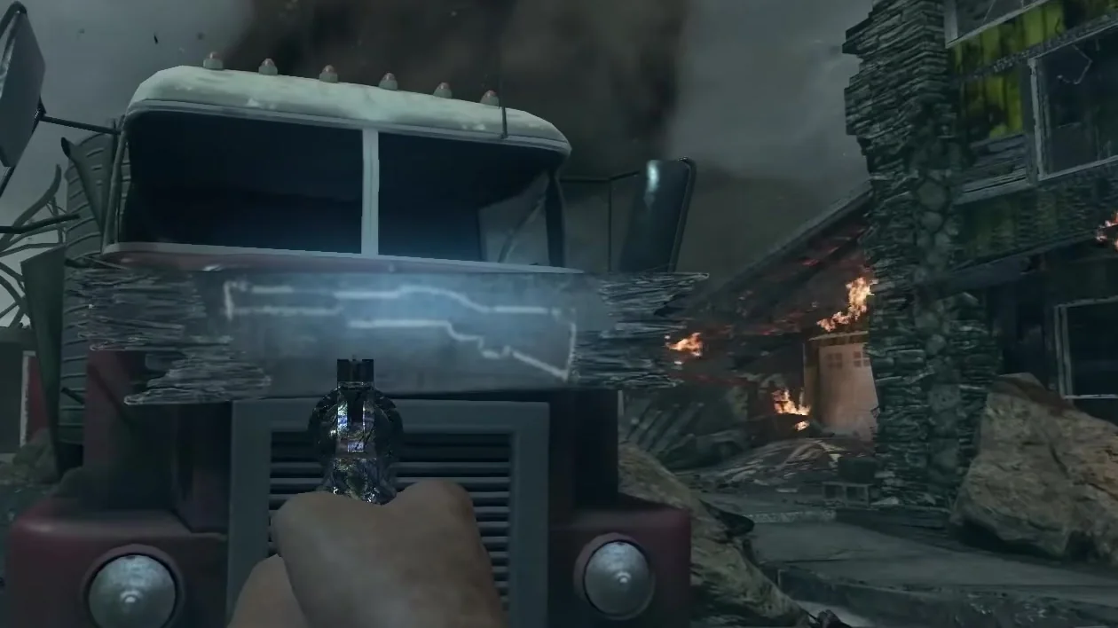 The Olympia chalk on the front of the red truck, Cost 500 in Nuketown Zombies, Call of Duty Black Ops II Zombies