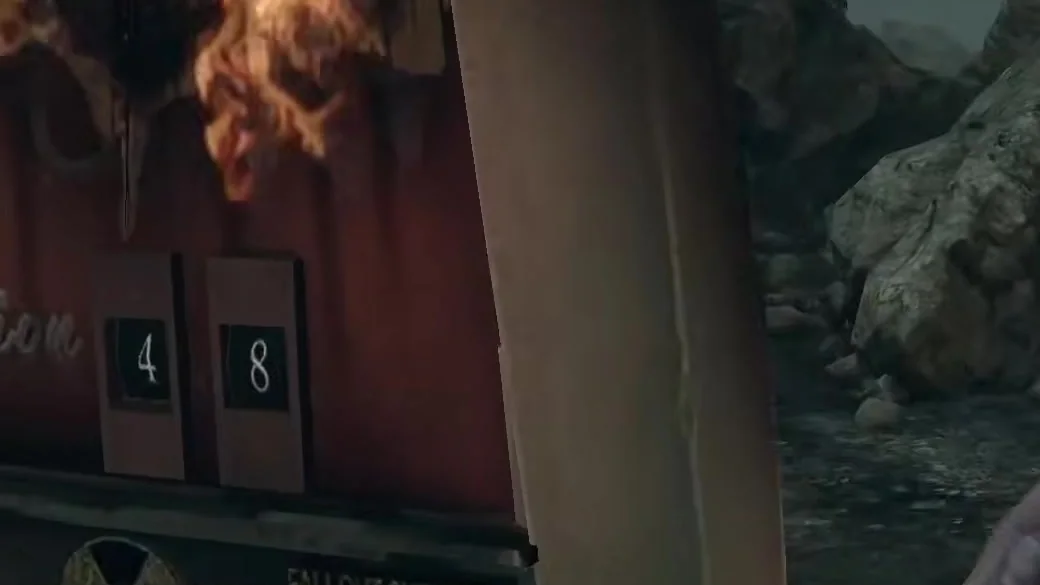 The two dials of the population counter on the Welcome to Nuketown sign, reading 48 in Nuketown Zombies, Call of Duty Black Ops II Zombies