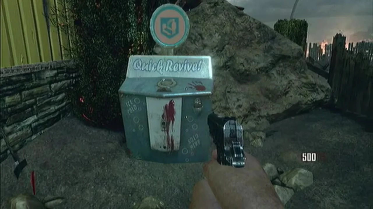 The Quick Revive machine after landing in round 1 in Nuketown Zombies, Call of Duty Black Ops II Zombies