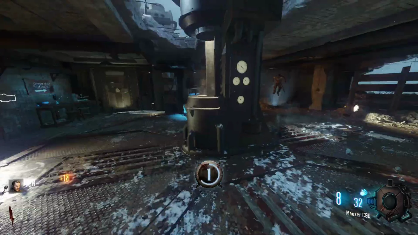 Generator 1 on its platform in the starting room, Origins, Call of Duty Black Ops III Zombies