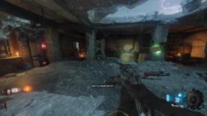 The starting room of Origins, its floor of planks and the stairs of the upper level, Origins, Call of Duty Black Ops III Zombies