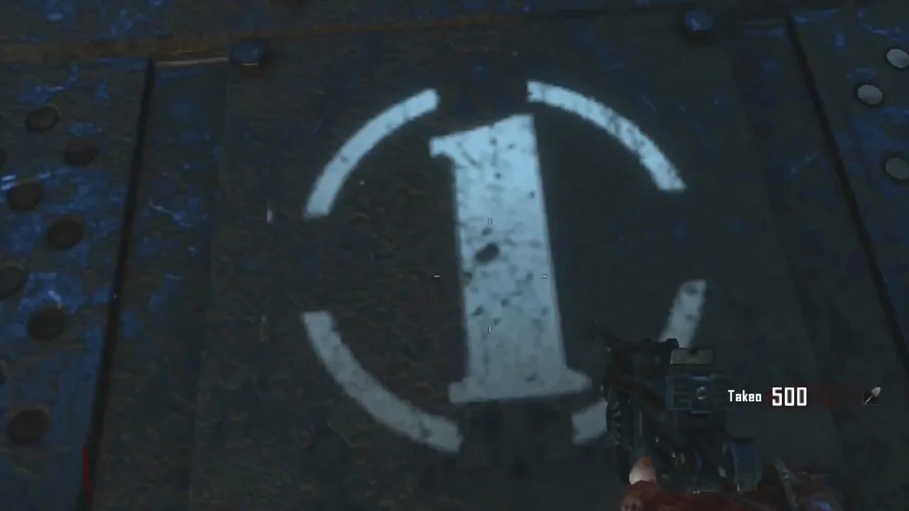 A "1" floor panel at Generator 1, part of the Aether song in Origins, Call of Duty Black Ops II Zombies