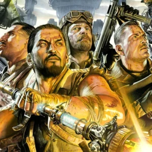 Dempsey, Nikolai, Takeo and Richtofen with the elemental staffs, Origins loading screen, Call of Duty Black Ops II Zombies