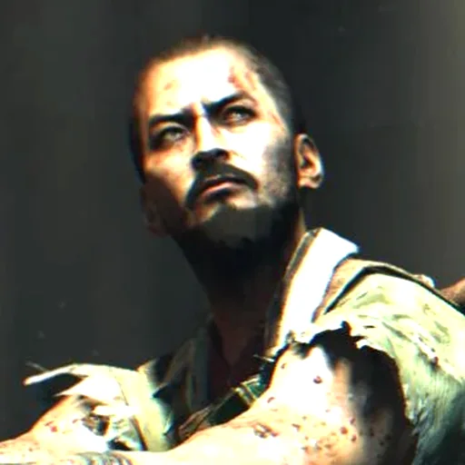 Takeo Masaki looking up, Origins intro cinematic, Call of Duty Black Ops II Zombies