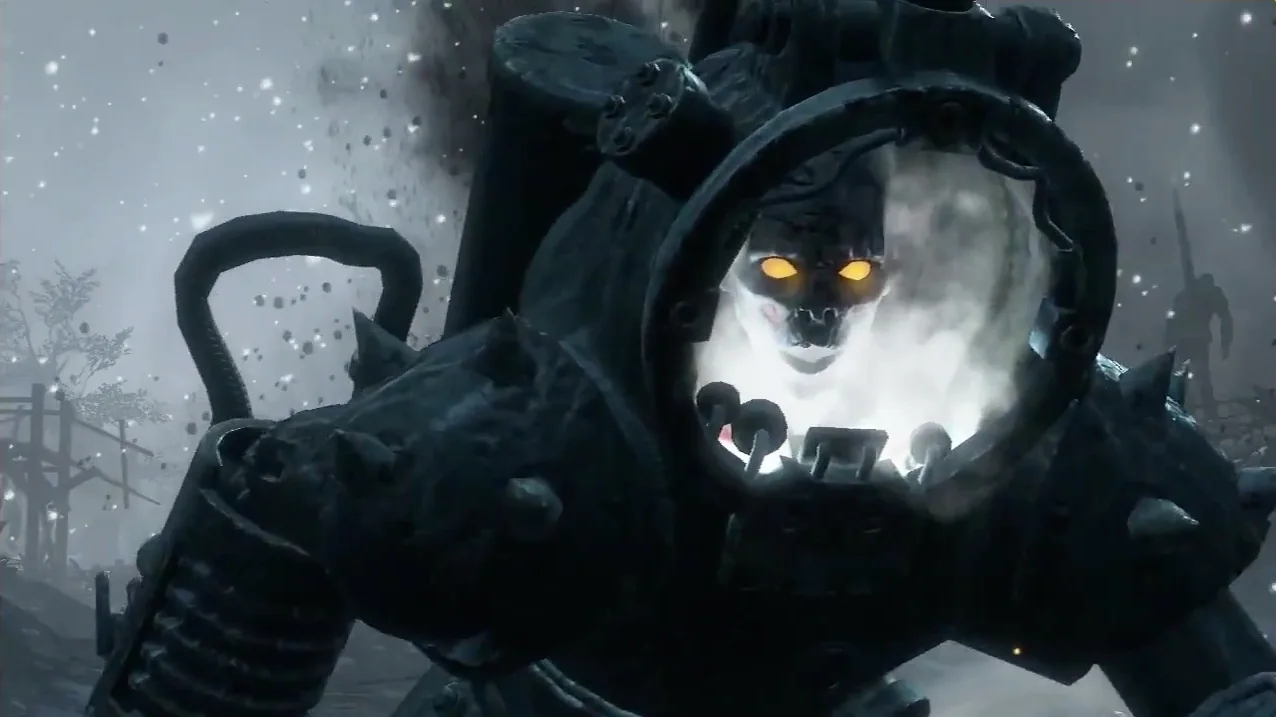 The Panzer Soldat, its armoured suit and glowing eyes in Origins, Call of Duty Black Ops II Zombies
