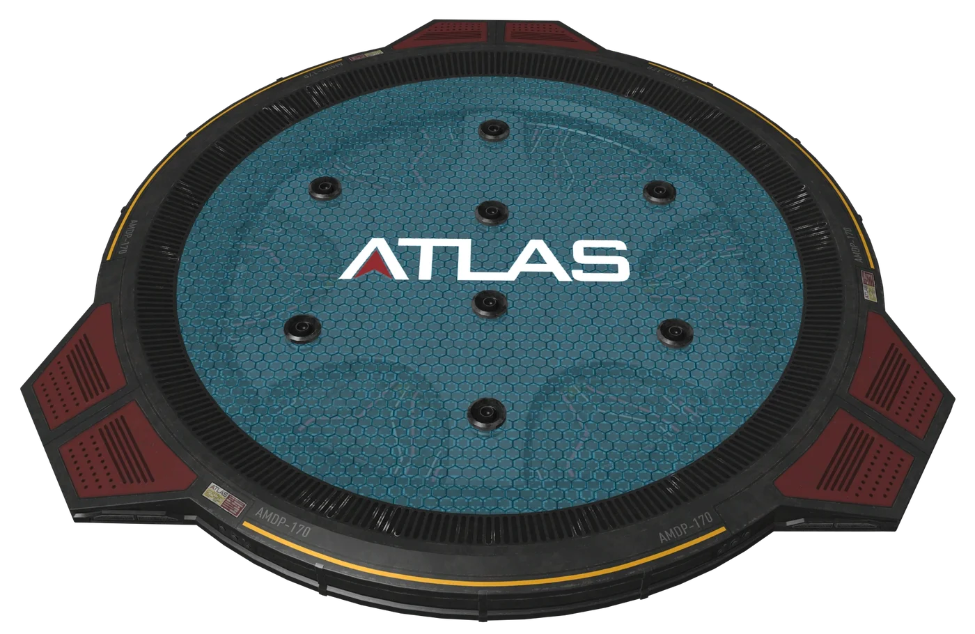 The Decontamination Zone, a round pad with the Atlas logo, official model, Outbreak, Call of Duty Advanced Warfare Zombies