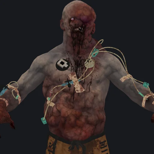 The Host, a deformed test subject with needles and tubes in its torso, official model, Outbreak, Call of Duty Advanced Warfare Zombies
