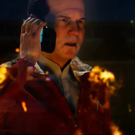 Kahn on the phone in front of a burning building, intro cinematic, Outbreak, Call of Duty Advanced Warfare Zombies