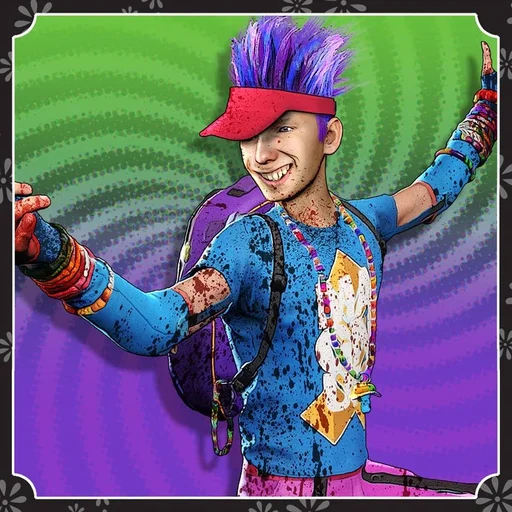 Official portrait of Poindexter Zittermann as the Kandi Raver, Rave in the Redwoods, Call of Duty Infinite Warfare Zombies