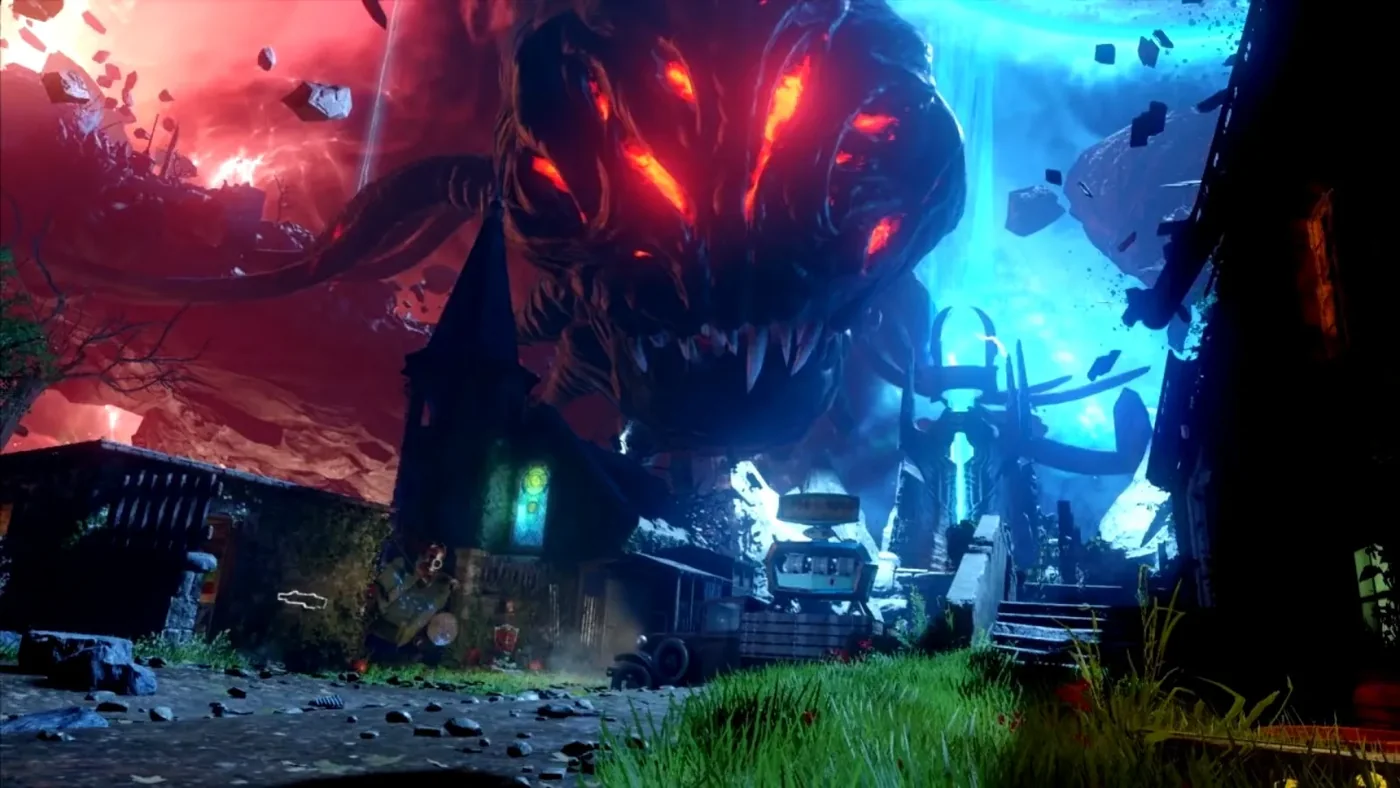 The Giant Apothicon flying over the church and the islands of Revelations, Call of Duty Black Ops III Zombies