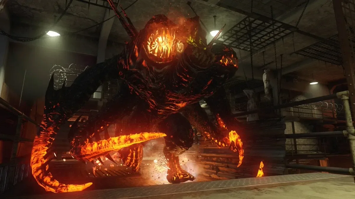 A Fire Margwa with its orange glow in Revelations, Call of Duty Black Ops III Zombies