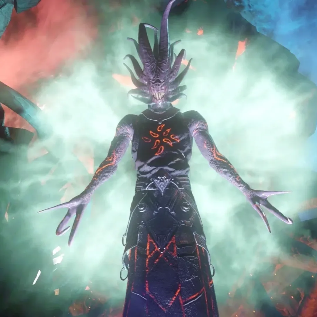 The Shadowman in his ceremonial robes during the final fight of Revelations, Call of Duty Black Ops III Zombies