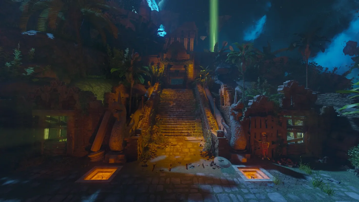 The Shangri-La temple and its staircase in Revelations, Call of Duty Black Ops III Zombies