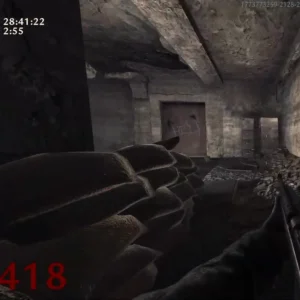 Round 418 on the World at War Nacht der Untoten counter, game timer at 28:41:22