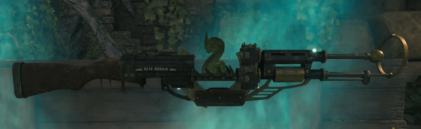 The 31-79 JGb215, third-person render with its green Naga statue, Shangri-La, Call of Duty Black Ops III Zombies