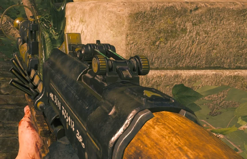 The 31-79 JGb215 held in first person, its green Naga statue on top, Shangri-La, Call of Duty Black Ops III Zombies
