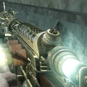 The Wunderwaffe DG-2 held in first person, its bulbs glowing, Call of Duty Black Ops Zombies
